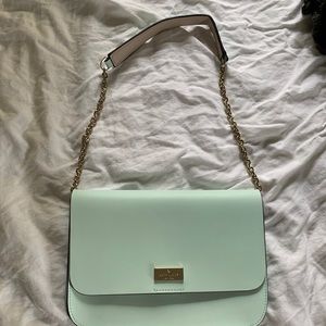 Kate spade blue leather clutch